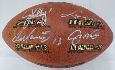 QB's of the Century Autographed Football Unitas Montana Marino PSA #AD07903