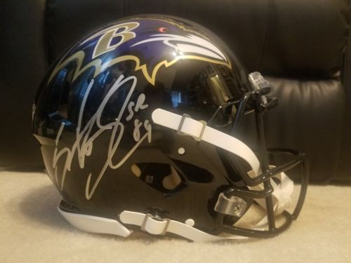 STEVE SMITH SR SIGNED FULL SIZED AUTHENTIC BAlTIMORE RAVENS HELMET - ss89 holo