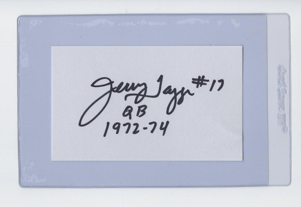 Jerry Tagge Green Bay Packers Signed Auto Football 3x5 Index Card Autograph