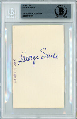 George Sauer Autographed Signed 3x5 Index Card Nebraska Beckett 10837569