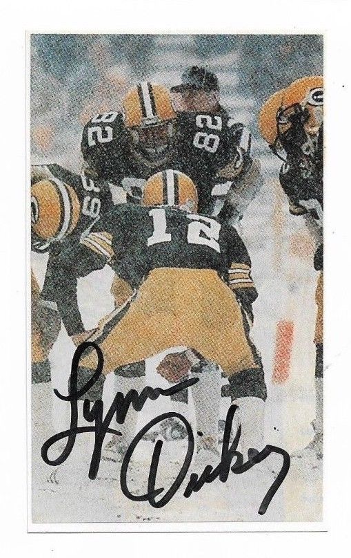 Lynn Dickey Signed 3x5 Index Card/Photo Green Bay Packers HOF
