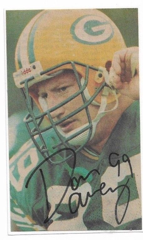 Don Davey Signed 3x5 Index Card/Photo Green Bay Packers