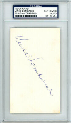 Vince Lombardi Autographed Signed 3x5 Index Card Packers PSA/DNA #84119544
