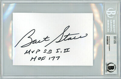 Bart Starr Autographed Signed 4x6 Index Card Packers 