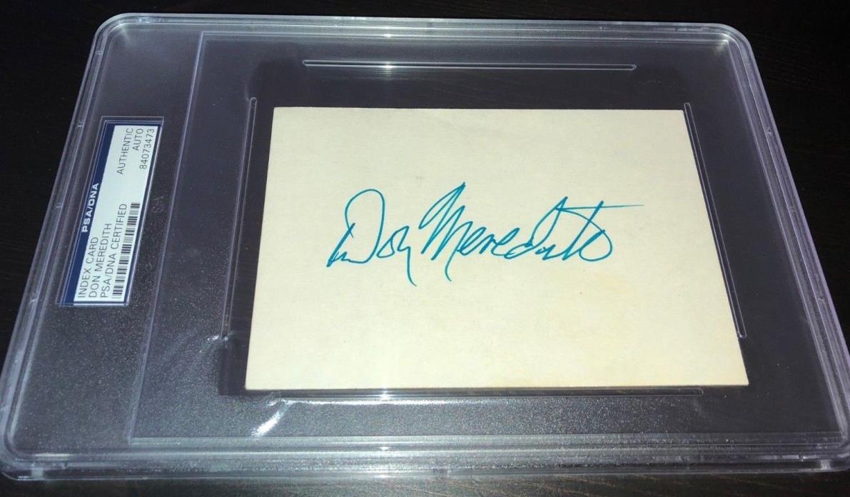 Don Meredith signed auto PSA/DNA index card Cowboys Monday Night Football
