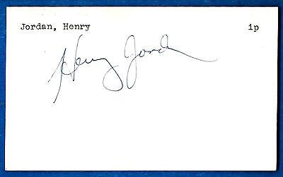 HENRY JORDAN - autographed Index Card  Green Bay Packers