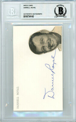 Darrell Royal Autographed Signed 3x5 Index Card Texas Longhorns Beckett 10734143