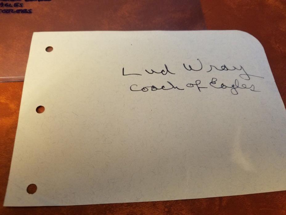 Lud Wray (d.1967) Steelers, Eagles AUTOGRAPHED vintage autograph book page RARE!