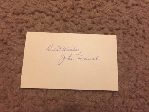 John Rauch Autographed Index Card Oakland Raiders