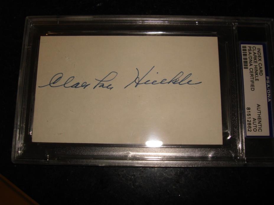 Clarke Hinkle Signed Index Card PSA NFL HOF Packers