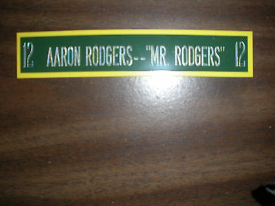 AARON RODGERS NAMEPLATE FOR SIGNED BALL CASE/JERSEY CASE/PHOTO