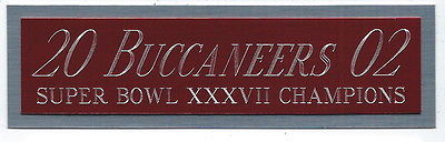 2002 TAMPA BAY BUCCANEERS BUCS NAMEPLATE FOR AUTOGRAPHED SIGNED FOOTBALL JERSEY