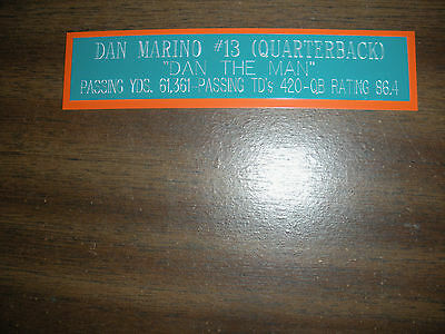 DAN MARINO NAMEPLATE FOR SIGNED BALL CASE/JERSEY CASE/PHOTO