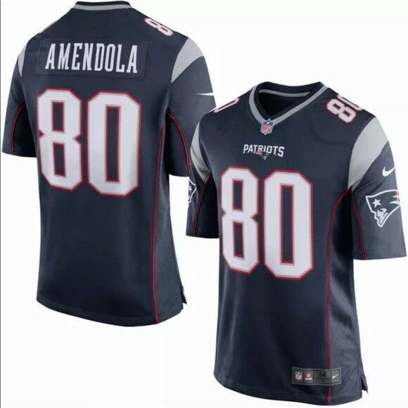 NFL New England Patriots Danny Amendola blue number 80 Jersey  Men's Size 4XL