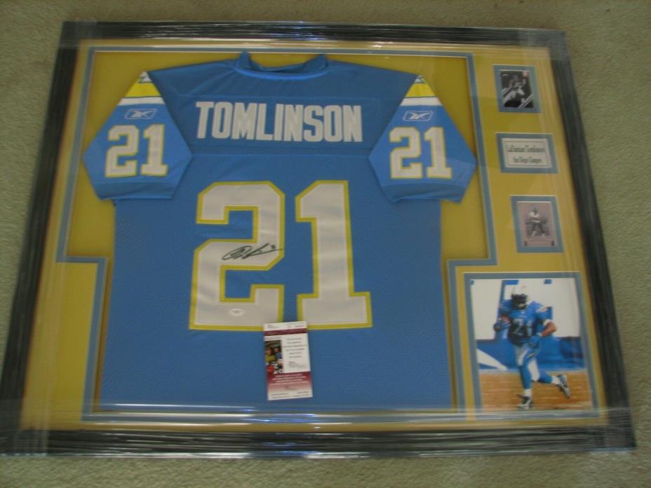 Ladainian Tomlinson Autographed FRAMED Chargers On Field Style Jersey - JSA