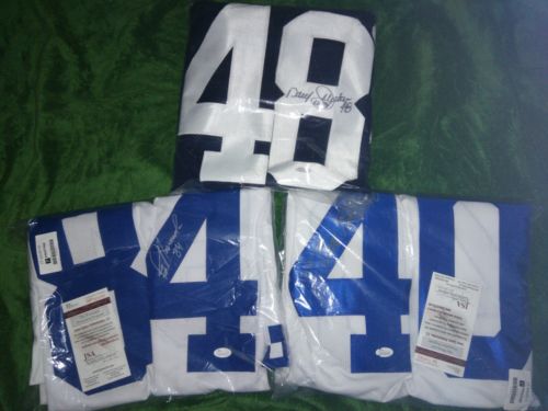 (3) JSA AUTOGRAPH DALLAS COWBOYS JERSEY BATES MOOSE JOHNSTON JAY NOVACEK AUTO