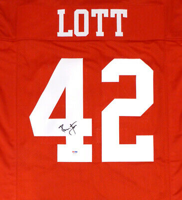 San Francisco 49ers Ronnie Lott Autographed Signed Red Jersey PSA/DNA #6A51347