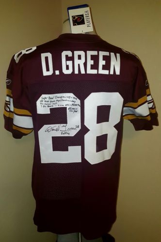 Darrell Green Hand Signed Stat Limited Ed. 2002 Redskins 70th Jersey 20th Patch