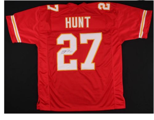 KAREEM HUNT SIGNED CUSTOM CHIEFS JERSEY JSA AUTHENTICATED *FREE RC INCLUDED*