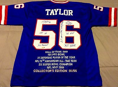 N.Y. Giants Lawrence Taylor Autograph authentic jersey inscriptions 56/56 C.O.A
