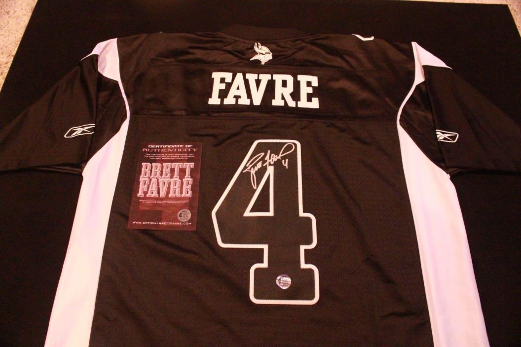 Brett Favre Signed Autographed Black Vikings Jersey