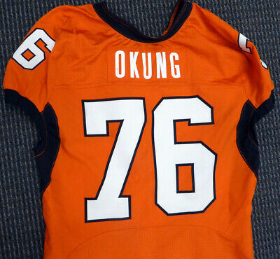 Russell Okung Game Used Nike Oklahoma State Cowboys Orange Jersey SKU #131779