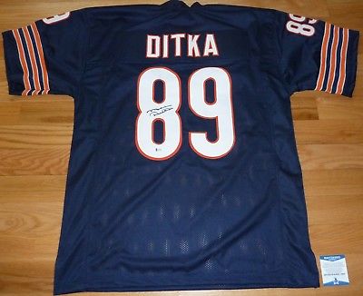 BECKETT-BAS MIKE DITKA AUTOGRAPHED-SIGNED CHICAGO BEARS BLUE JERSEY L59253