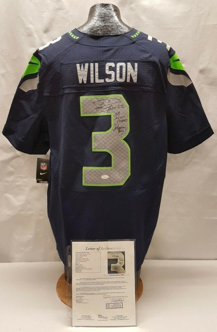 Russell Wilson Signed Seattle Seahawks NFL On Field Football Jersey JSA Letter