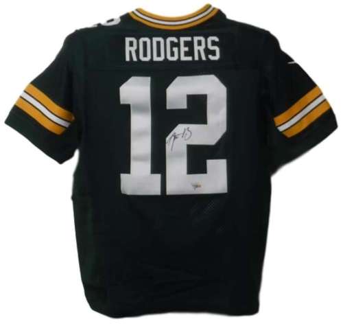 Aaron Rodgers Autographed Green Bay Packers Nike 44 Green Jersey FAN 16716