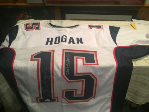 Autograpghed New England Patriots Chris Hogan Jersey With Super Bowl With COA