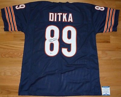 BECKETT-BAS MIKE DITKA AUTOGRAPHED-SIGNED CHICAGO BEARS BLUE JERSEY L59251