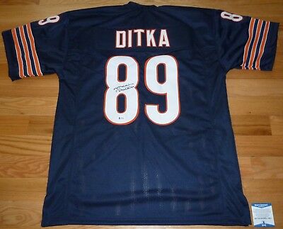 BECKETT-BAS MIKE DITKA AUTOGRAPHED-SIGNED CHICAGO BEARS BLUE JERSEY L59254