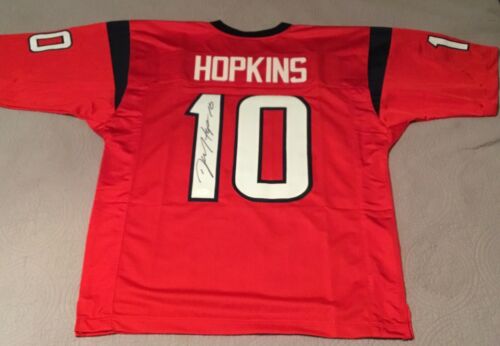 DEANDRE HOPKINS SIGNED/AUTOGRAPHED TEXANS CUSTOM RED JERSEY JSA WITNESSED