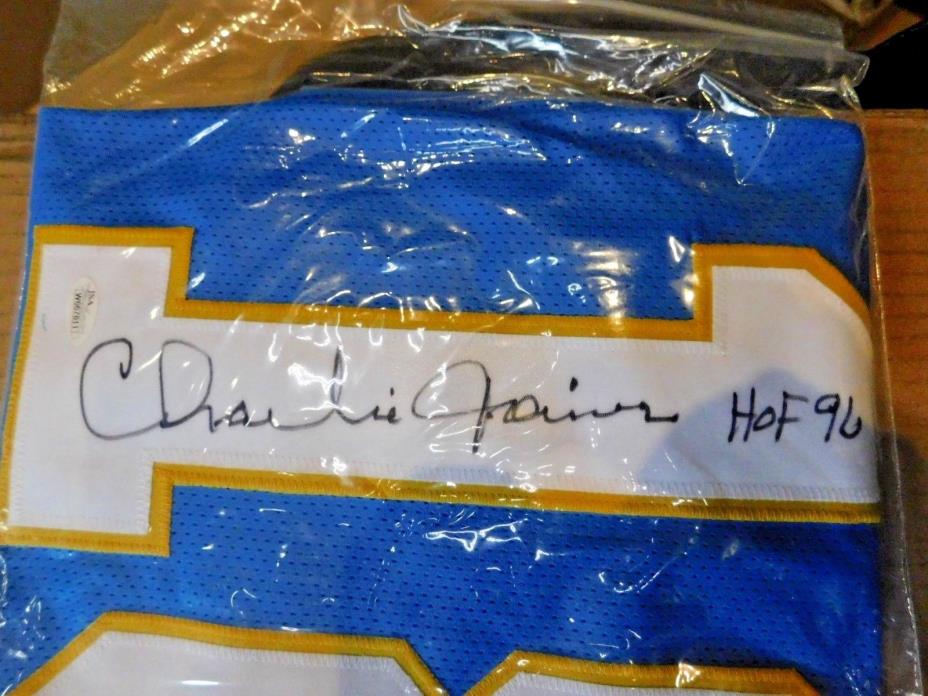 CHARLIE JOINER autographed BLUE Pro Style Jersey CHARGERS HOF 1996 JSA COA