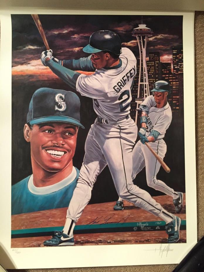 KEN GRIFFEY JR. AUTOGRAPHED SEATTLE 18 x 24