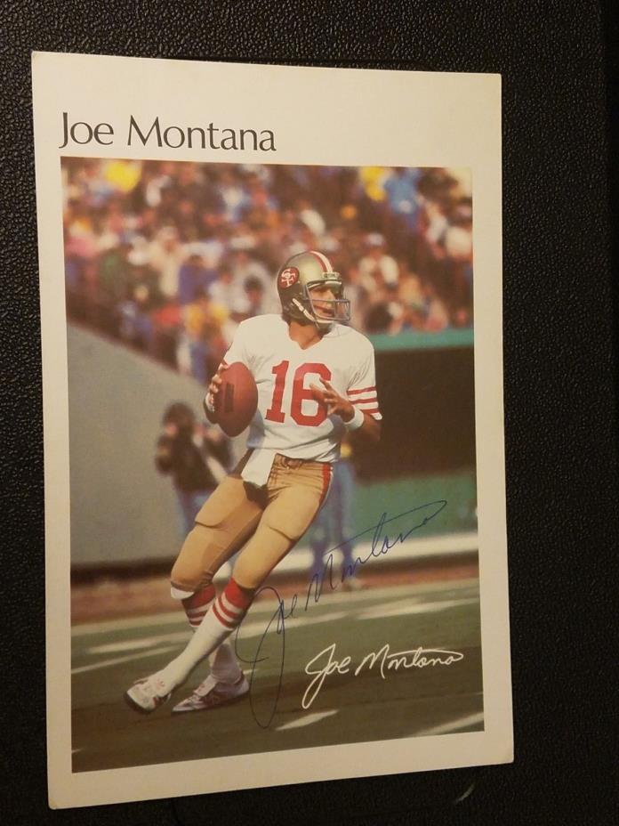 1982 Marketcom AUTOGRAPHED FULL SIGNATURE Joe Montana 49ers Mini Poster