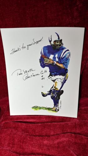 Baltimore Colts Great Tom Matte Autographed 4