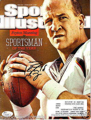 Peyton Manning auto Broncos 2013 Sportsman of the Year Sports Illustrated SI JSA