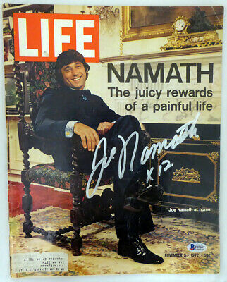 Joe Namath Autographed Signed Life Magazine New York Jets Beckett BAS #F87807