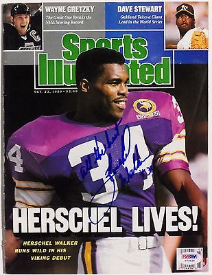 HERSCHEL WALKER Signed/Auto Oct. 23, 1989 Sports Illustrated Magazine - PSA/DNA