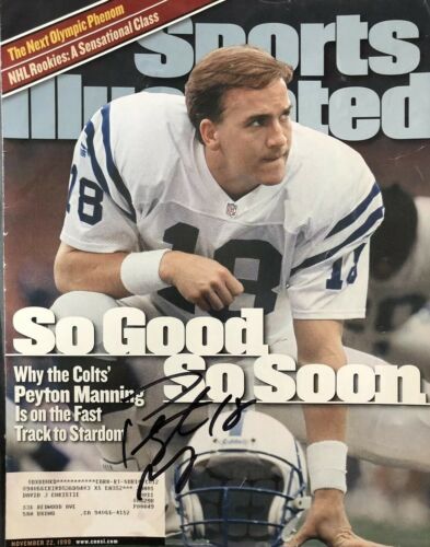 Peyton Manning Autographed Sports Illustrated Cover QB Signed Colts