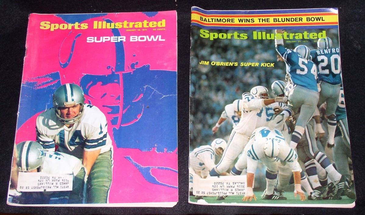 TWO-SPORTS ILLUSTRATED JAN 18 1971 and JAN 25 1971-Cowboys Super Bowl