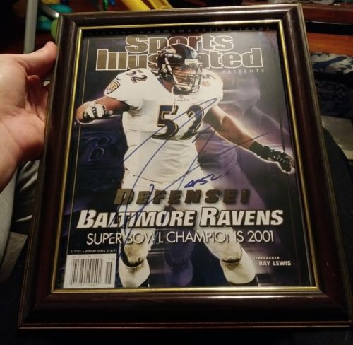 ray lewis signed super bowl XXXV FRAMED sports illustrated certified authentic