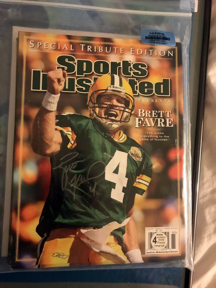 Brett Favre Signed Green Bay Packers Sports Illustrated Magazine Tribute COA