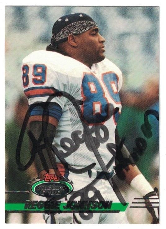 1993 TOPPS REGGIE JOHNSON TE DENVER BRONCOS SIGNED NFL FOOTBALL CARD