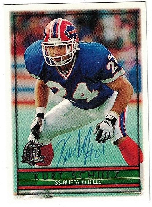 1996 TOPPS KURT SCHULZ STRONG SAFETY BUFFALO BILLS SIGNED NFL FOOTBALL CARD