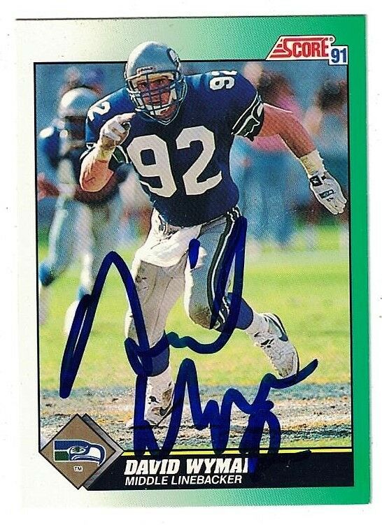 1991 SCORE DAVID WYMAN MLB SEATTLE SEAHAWKS SIGNED NFL FOOTBALL CARD