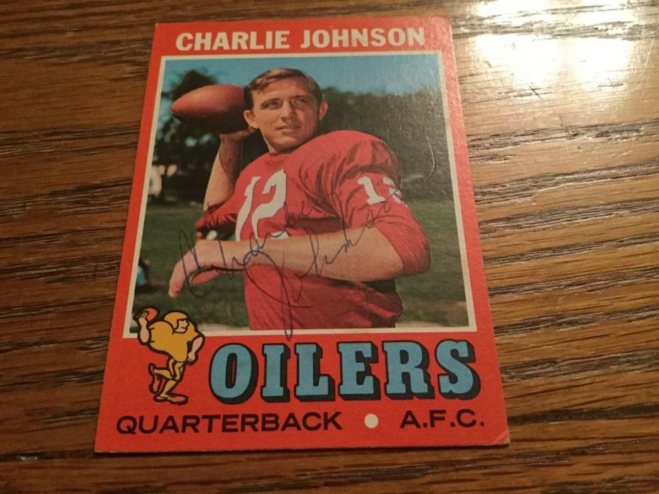 1971 Topps Charlie Johnson Signed Football Card Denver Broncos