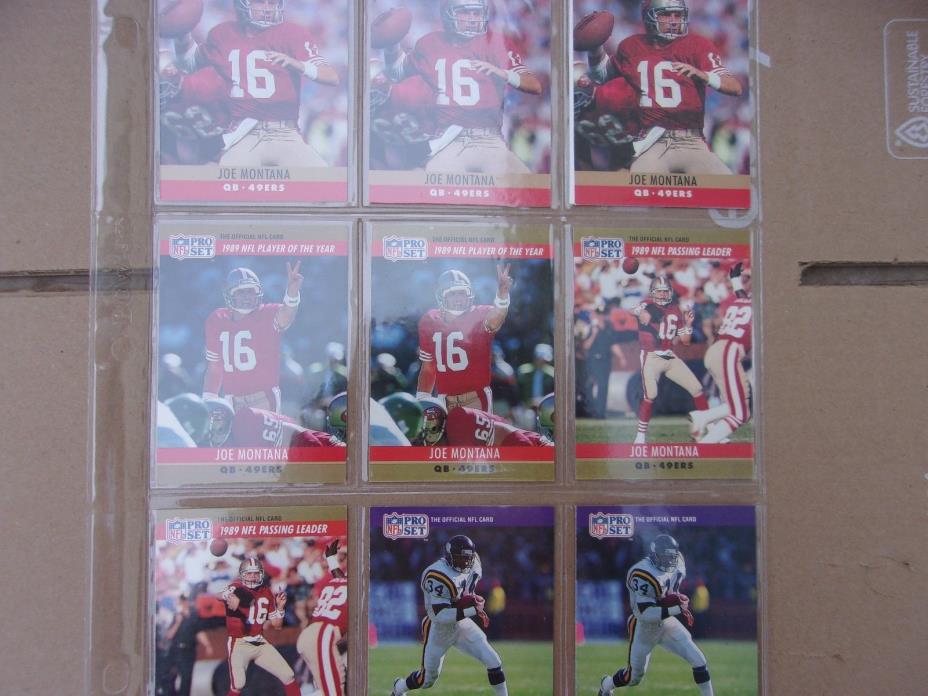 NFL Trading Cards 1990 Topps, Pro Set, Fleer, Upper Deck, 92 Fleer 74 cards