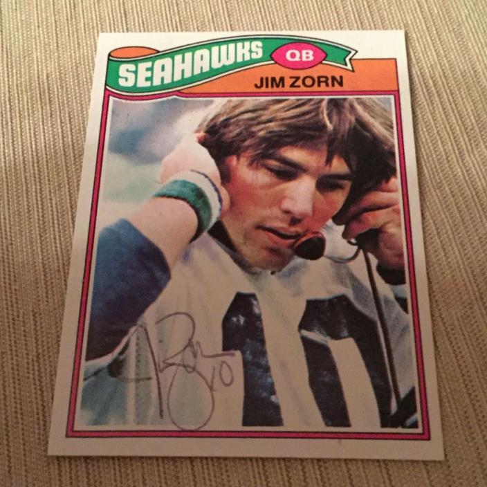 1977 Topps JIM ZORN Signed Autographed Auto Football Card RC SEAHAWKS CAL POLY